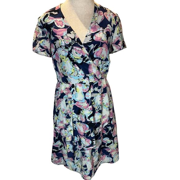 Slate & Willow Mixed Floral Printed Dress 100% silk Size 6 - Picture 3 of 6